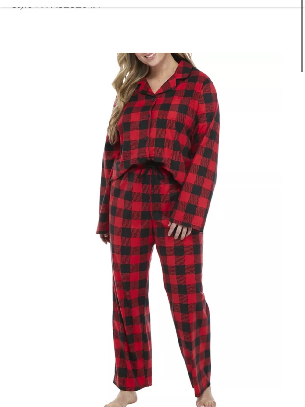 Pajamarama Plus Size Buffalo Check Pajama Set